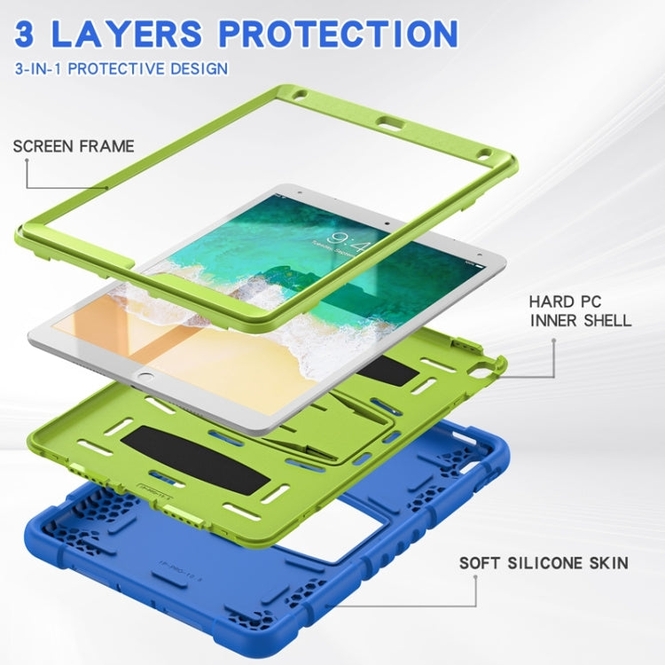 3-Layer Protection  Screen Frame + PC + Silicone Shockproof Combination Case with Holder For iPad Pro 10.5 (2019) / (2017)(Blue+Lime) - iPad Pro 10.5 inch Cases by buy2fix | Online Shopping UK | buy2fix