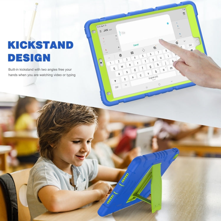 3-Layer Protection  Screen Frame + PC + Silicone Shockproof Combination Case with Holder For iPad Pro 10.5 (2019) / (2017)(Blue+Lime) - iPad Pro 10.5 inch Cases by buy2fix | Online Shopping UK | buy2fix