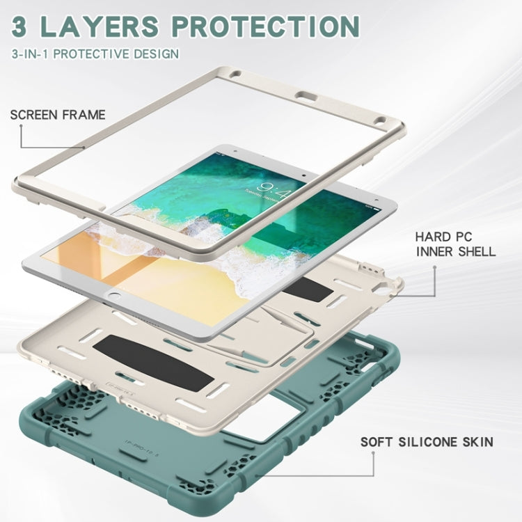 3-Layer Protection  Screen Frame + PC + Silicone Shockproof Combination Case with Holder For iPad Pro 10.5 (2019) / (2017)(Emerald Green) - iPad Pro 10.5 inch Cases by buy2fix | Online Shopping UK | buy2fix