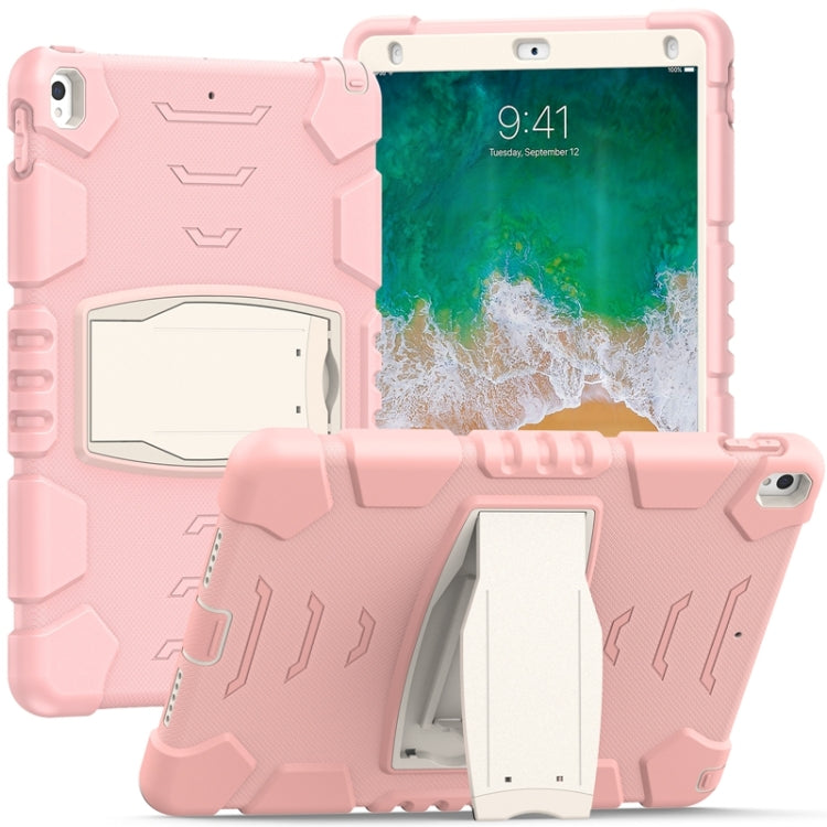 3-Layer Protection  Screen Frame + PC + Silicone Shockproof Combination Case with Holder For iPad Pro 10.5 (2019) / (2017)(Cherry Blossoms Pink) - iPad Pro 10.5 inch Cases by buy2fix | Online Shopping UK | buy2fix