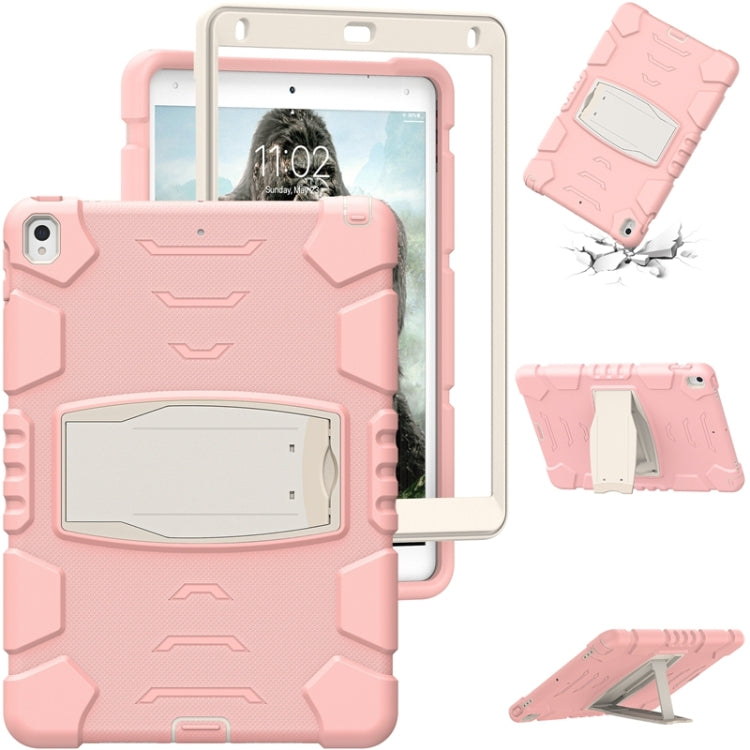 3-Layer Protection  Screen Frame + PC + Silicone Shockproof Combination Case with Holder For iPad Pro 10.5 (2019) / (2017)(Cherry Blossoms Pink) - iPad Pro 10.5 inch Cases by buy2fix | Online Shopping UK | buy2fix