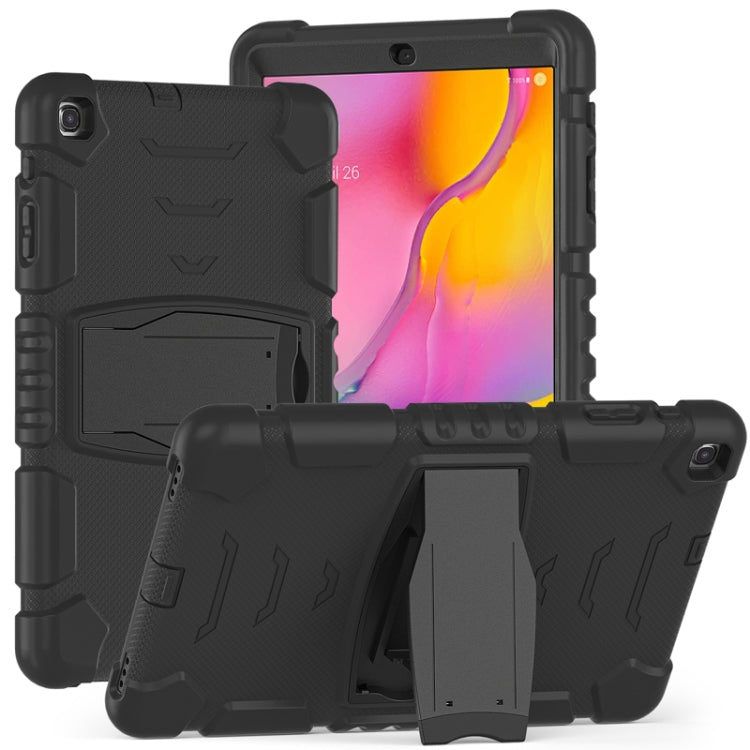 For Samsung Galaxy Tab A 10.1 (2019) T510 3-Layer Protection  Screen Frame + PC + Silicone Shockproof Combination Case with Holder(Black+Black) - Tab A 10.1 (2019) T510 / T515 by buy2fix | Online Shopping UK | buy2fix