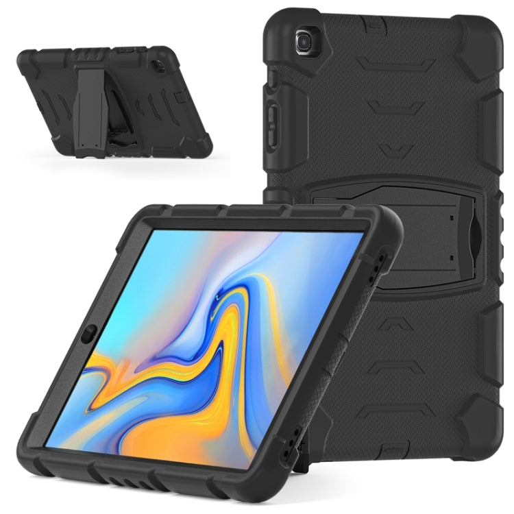 For Samsung Galaxy Tab A 10.1 (2019) T510 3-Layer Protection  Screen Frame + PC + Silicone Shockproof Combination Case with Holder(Black+Black) - Tab A 10.1 (2019) T510 / T515 by buy2fix | Online Shopping UK | buy2fix