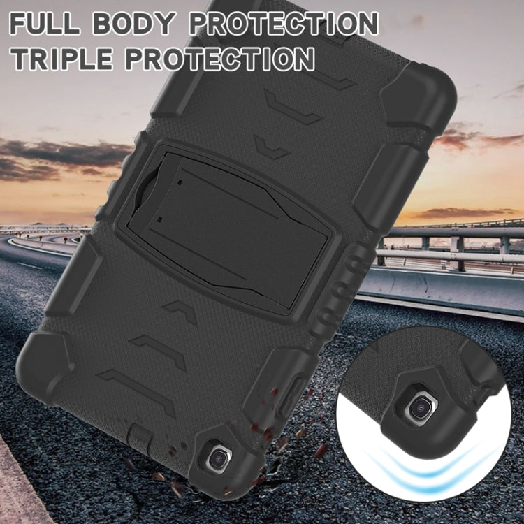 For Samsung Galaxy Tab A 10.1 (2019) T510 3-Layer Protection  Screen Frame + PC + Silicone Shockproof Combination Case with Holder(Black+Black) - Tab A 10.1 (2019) T510 / T515 by buy2fix | Online Shopping UK | buy2fix