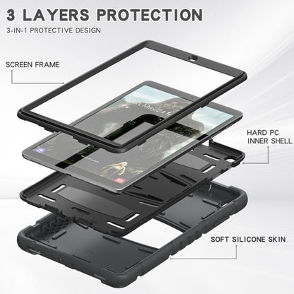 For Samsung Galaxy Tab A 10.1 (2019) T510 3-Layer Protection  Screen Frame + PC + Silicone Shockproof Combination Case with Holder(Black+Black) - Tab A 10.1 (2019) T510 / T515 by buy2fix | Online Shopping UK | buy2fix