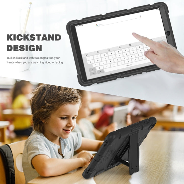 For Samsung Galaxy Tab A 10.1 (2019) T510 3-Layer Protection  Screen Frame + PC + Silicone Shockproof Combination Case with Holder(Black+Black) - Tab A 10.1 (2019) T510 / T515 by buy2fix | Online Shopping UK | buy2fix