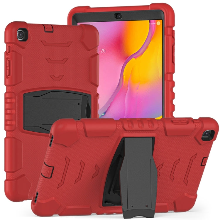 For Samsung Galaxy Tab A 10.1 (2019) T510 3-Layer Protection  Screen Frame + PC + Silicone Shockproof Combination Case with Holder(Red+Black) - Tab A 10.1 (2019) T510 / T515 by buy2fix | Online Shopping UK | buy2fix