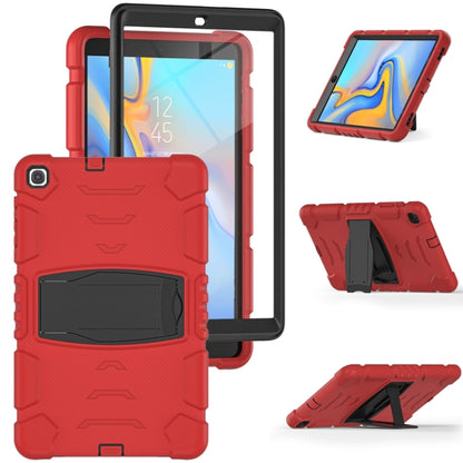 For Samsung Galaxy Tab A 10.1 (2019) T510 3-Layer Protection  Screen Frame + PC + Silicone Shockproof Combination Case with Holder(Red+Black) - Tab A 10.1 (2019) T510 / T515 by buy2fix | Online Shopping UK | buy2fix