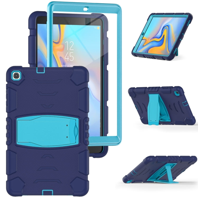 For Samsung Galaxy Tab A 10.1 (2019) T510 3-Layer Protection  Screen Frame + PC + Silicone Shockproof Combination Case with Holder(NavyBlue+Blue) - Tab A 10.1 (2019) T510 / T515 by buy2fix | Online Shopping UK | buy2fix