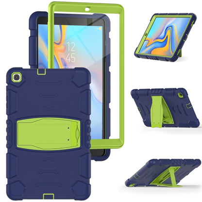 For Samsung Galaxy Tab A 10.1 (2019) T510 3-Layer Protection  Screen Frame + PC + Silicone Shockproof Combination Case with Holder(NavyBlue+Lime) - Tab A 10.1 (2019) T510 / T515 by buy2fix | Online Shopping UK | buy2fix