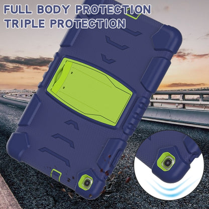 For Samsung Galaxy Tab A 10.1 (2019) T510 3-Layer Protection  Screen Frame + PC + Silicone Shockproof Combination Case with Holder(NavyBlue+Lime) - Tab A 10.1 (2019) T510 / T515 by buy2fix | Online Shopping UK | buy2fix