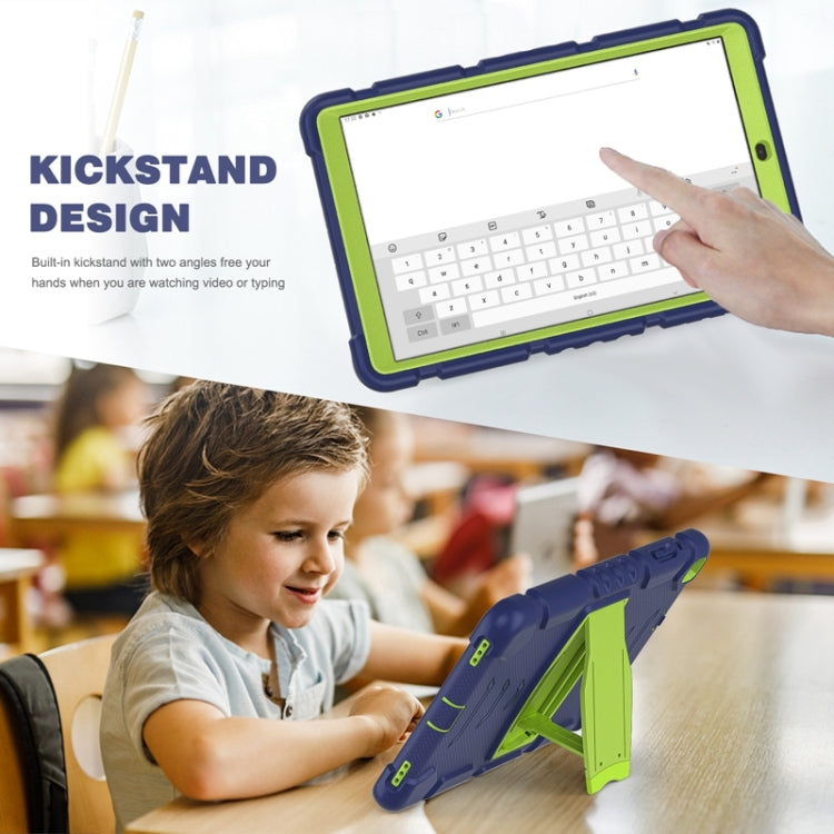 For Samsung Galaxy Tab A 10.1 (2019) T510 3-Layer Protection  Screen Frame + PC + Silicone Shockproof Combination Case with Holder(NavyBlue+Lime) - Tab A 10.1 (2019) T510 / T515 by buy2fix | Online Shopping UK | buy2fix