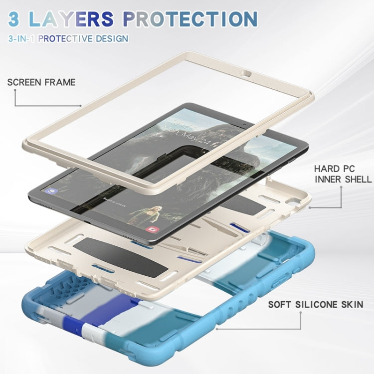 For Samsung Galaxy Tab A 10.1 (2019) T510 3-Layer Protection  Screen Frame + PC + Silicone Shockproof Combination Case with Holder(Colorful Blue) - Tab A 10.1 (2019) T510 / T515 by buy2fix | Online Shopping UK | buy2fix