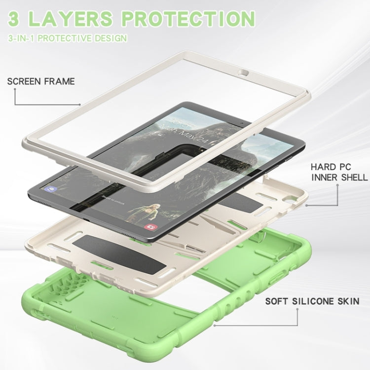For Samsung Galaxy Tab A 10.1 (2019) T510 3-Layer Protection  Screen Frame + PC + Silicone Shockproof Combination Case with Holder(Matcha Green) - Tab A 10.1 (2019) T510 / T515 by buy2fix | Online Shopping UK | buy2fix