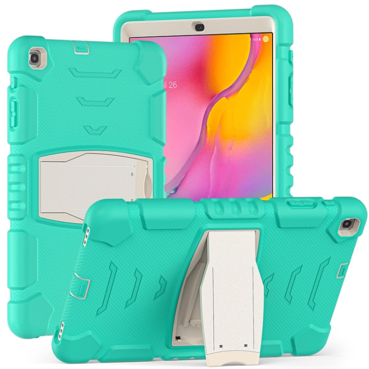 For Samsung Galaxy Tab A 10.1 (2019) T510 3-Layer Protection  Screen Frame + PC + Silicone Shockproof Combination Case with Holder(Mint Green) - Tab A 10.1 (2019) T510 / T515 by buy2fix | Online Shopping UK | buy2fix