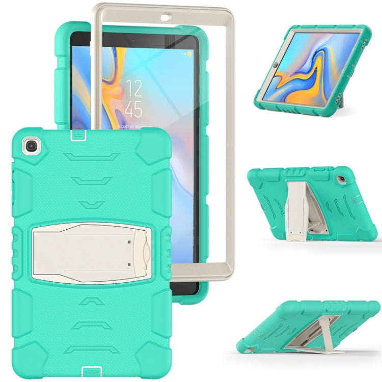 For Samsung Galaxy Tab A 10.1 (2019) T510 3-Layer Protection  Screen Frame + PC + Silicone Shockproof Combination Case with Holder(Mint Green) - Tab A 10.1 (2019) T510 / T515 by buy2fix | Online Shopping UK | buy2fix