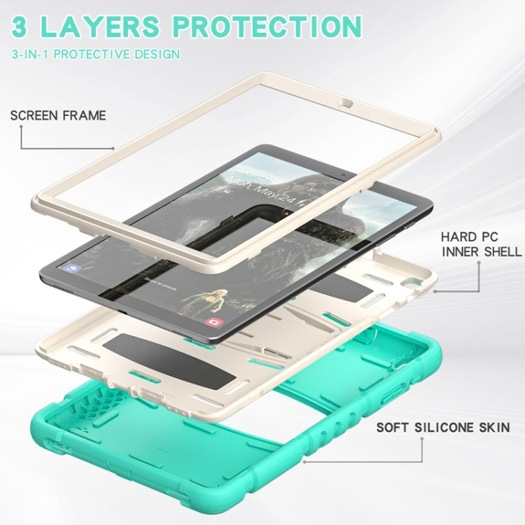 For Samsung Galaxy Tab A 10.1 (2019) T510 3-Layer Protection  Screen Frame + PC + Silicone Shockproof Combination Case with Holder(Mint Green) - Tab A 10.1 (2019) T510 / T515 by buy2fix | Online Shopping UK | buy2fix