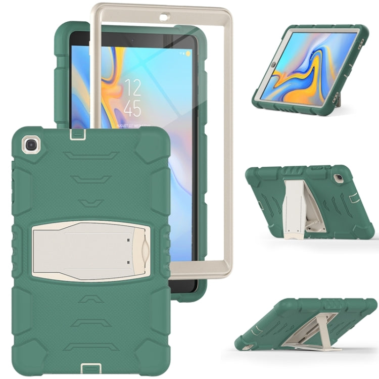 For Samsung Galaxy Tab A 10.1 (2019) T510 3-Layer Protection  Screen Frame + PC + Silicone Shockproof Combination Case with Holder(Emerald Green) - Tab A 10.1 (2019) T510 / T515 by buy2fix | Online Shopping UK | buy2fix