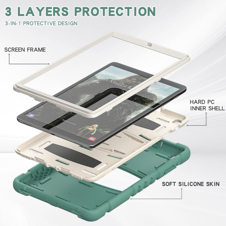 For Samsung Galaxy Tab A 10.1 (2019) T510 3-Layer Protection  Screen Frame + PC + Silicone Shockproof Combination Case with Holder(Emerald Green) - Tab A 10.1 (2019) T510 / T515 by buy2fix | Online Shopping UK | buy2fix