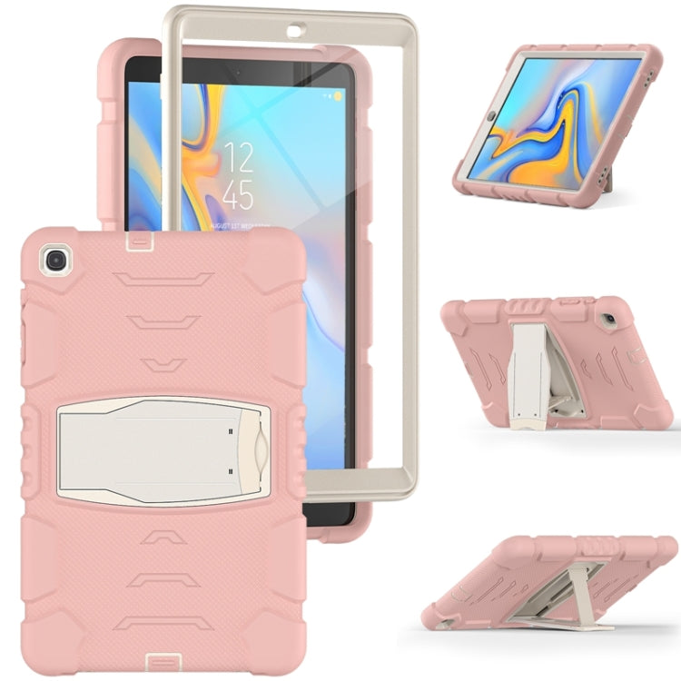 For Samsung Galaxy Tab A 10.1 (2019) T510 3-Layer Protection  Screen Frame + PC + Silicone Shockproof Combination Case with Holder(Cherry Blossoms Pink) - Tab A 10.1 (2019) T510 / T515 by buy2fix | Online Shopping UK | buy2fix