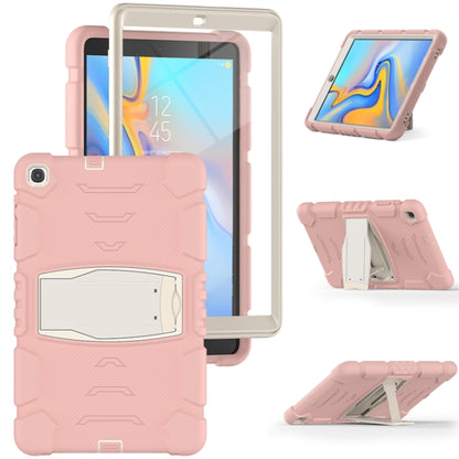 For Samsung Galaxy Tab A 10.1 (2019) T510 3-Layer Protection  Screen Frame + PC + Silicone Shockproof Combination Case with Holder(Cherry Blossoms Pink) - Tab A 10.1 (2019) T510 / T515 by buy2fix | Online Shopping UK | buy2fix
