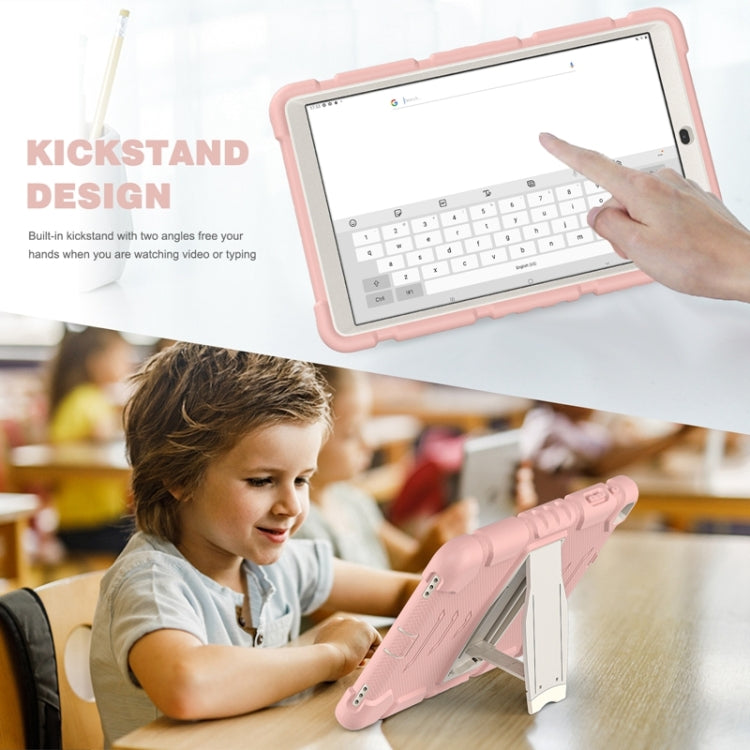 For Samsung Galaxy Tab A 10.1 (2019) T510 3-Layer Protection  Screen Frame + PC + Silicone Shockproof Combination Case with Holder(Cherry Blossoms Pink) - Tab A 10.1 (2019) T510 / T515 by buy2fix | Online Shopping UK | buy2fix