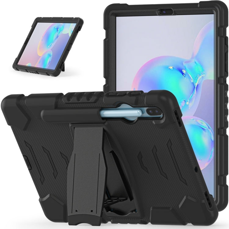For Samsung Galaxy Tab S6 T860 3-Layer Protection  Screen Frame + PC + Silicone Shockproof Combination Case with Holder(Black+Black) - Other Galaxy Tab PC by buy2fix | Online Shopping UK | buy2fix