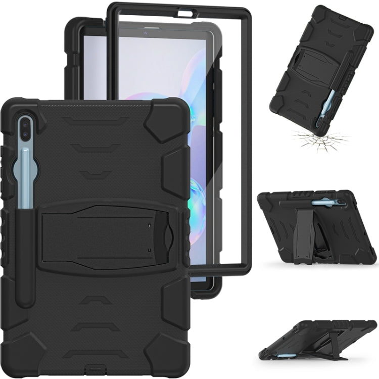 For Samsung Galaxy Tab S6 T860 3-Layer Protection  Screen Frame + PC + Silicone Shockproof Combination Case with Holder(Black+Black) - Other Galaxy Tab PC by buy2fix | Online Shopping UK | buy2fix