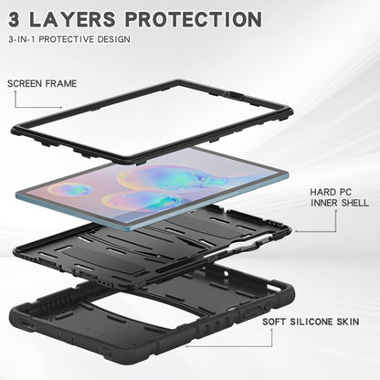 For Samsung Galaxy Tab S6 T860 3-Layer Protection  Screen Frame + PC + Silicone Shockproof Combination Case with Holder(Black+Black) - Other Galaxy Tab PC by buy2fix | Online Shopping UK | buy2fix