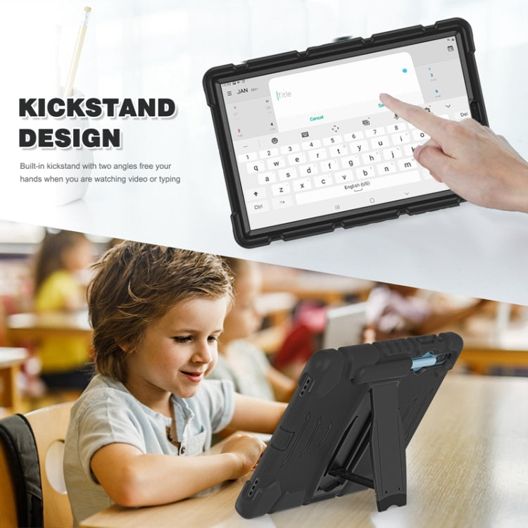 For Samsung Galaxy Tab S6 T860 3-Layer Protection  Screen Frame + PC + Silicone Shockproof Combination Case with Holder(Black+Black) - Other Galaxy Tab PC by buy2fix | Online Shopping UK | buy2fix