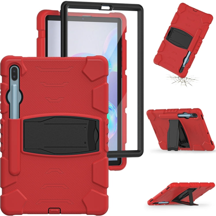 For Samsung Galaxy Tab S6 T860 3-Layer Protection  Screen Frame + PC + Silicone Shockproof Combination Case with Holder(Red+Black) - Other Galaxy Tab PC by buy2fix | Online Shopping UK | buy2fix