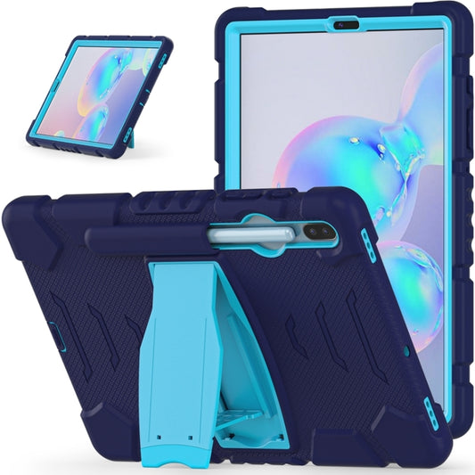 For Samsung Galaxy Tab S6 T860 3-Layer Protection  Screen Frame + PC + Silicone Shockproof Combination Case with Holder(NavyBlue+Blue) - Other Galaxy Tab PC by buy2fix | Online Shopping UK | buy2fix