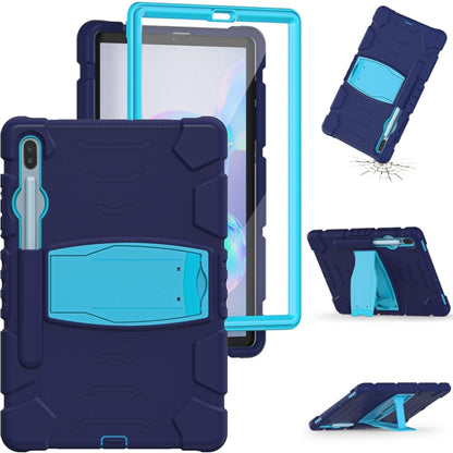 For Samsung Galaxy Tab S6 T860 3-Layer Protection  Screen Frame + PC + Silicone Shockproof Combination Case with Holder(NavyBlue+Blue) - Other Galaxy Tab PC by buy2fix | Online Shopping UK | buy2fix