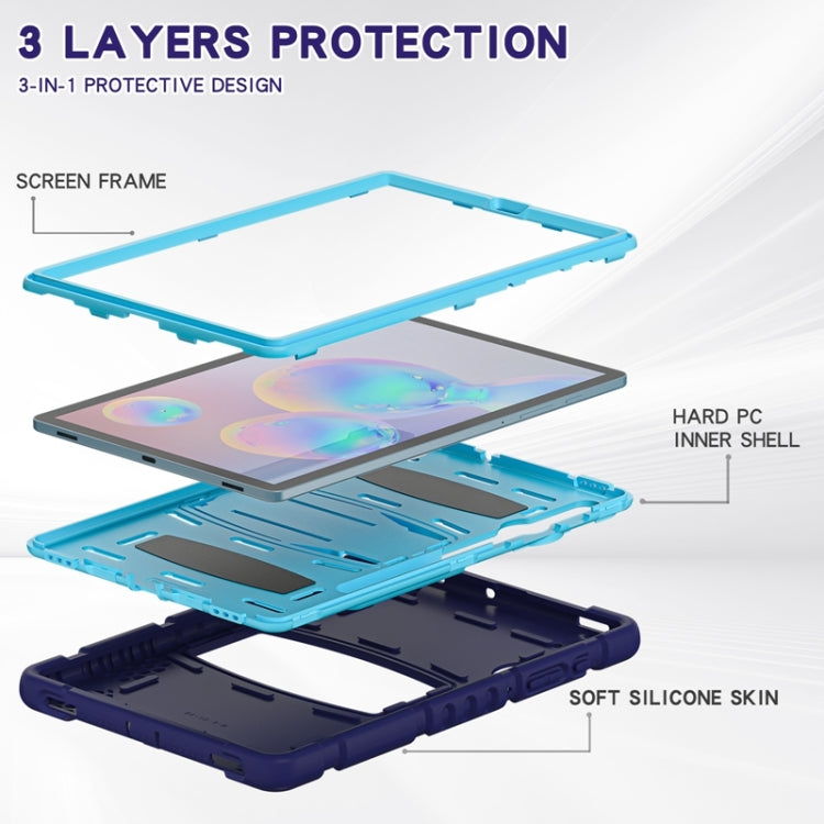 For Samsung Galaxy Tab S6 T860 3-Layer Protection  Screen Frame + PC + Silicone Shockproof Combination Case with Holder(NavyBlue+Blue) - Other Galaxy Tab PC by buy2fix | Online Shopping UK | buy2fix