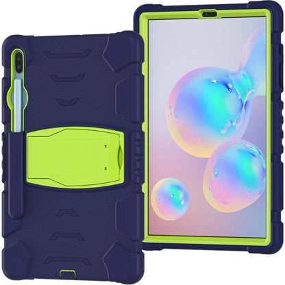 For Samsung Galaxy Tab S6 T860 3-Layer Protection  Screen Frame + PC + Silicone Shockproof Combination Case with Holder(NavyBlue+Lime) - Other Galaxy Tab PC by buy2fix | Online Shopping UK | buy2fix