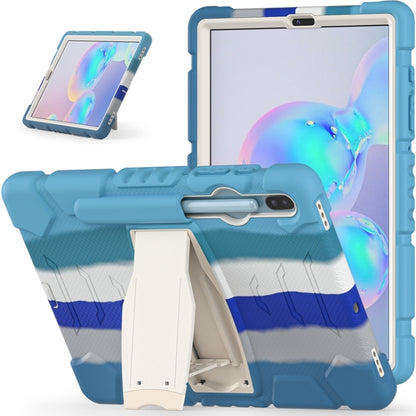 For Samsung Galaxy Tab S6 T860 3-Layer Protection  Screen Frame + PC + Silicone Shockproof Combination Case with Holder(Colorful Blue) - Other Galaxy Tab PC by buy2fix | Online Shopping UK | buy2fix