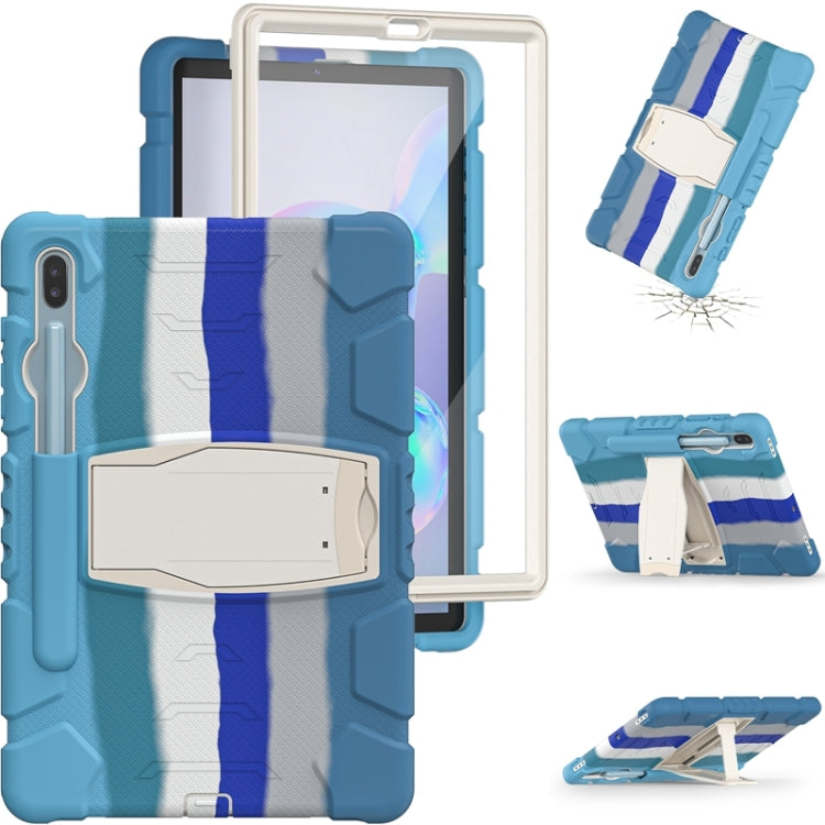 For Samsung Galaxy Tab S6 T860 3-Layer Protection  Screen Frame + PC + Silicone Shockproof Combination Case with Holder(Colorful Blue) - Other Galaxy Tab PC by buy2fix | Online Shopping UK | buy2fix