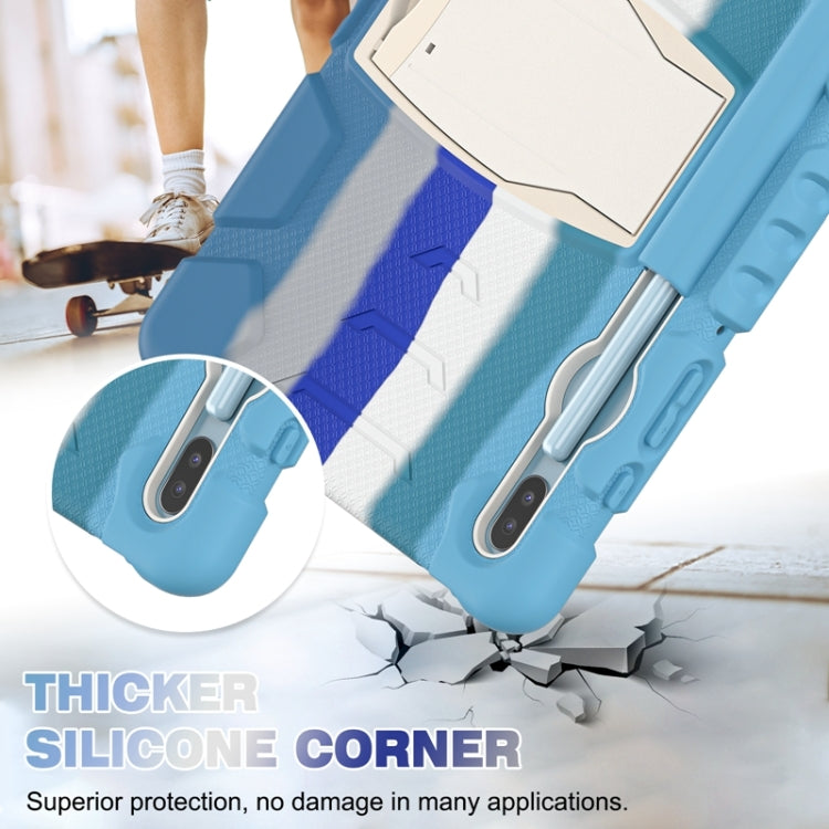 For Samsung Galaxy Tab S6 T860 3-Layer Protection  Screen Frame + PC + Silicone Shockproof Combination Case with Holder(Colorful Blue) - Other Galaxy Tab PC by buy2fix | Online Shopping UK | buy2fix