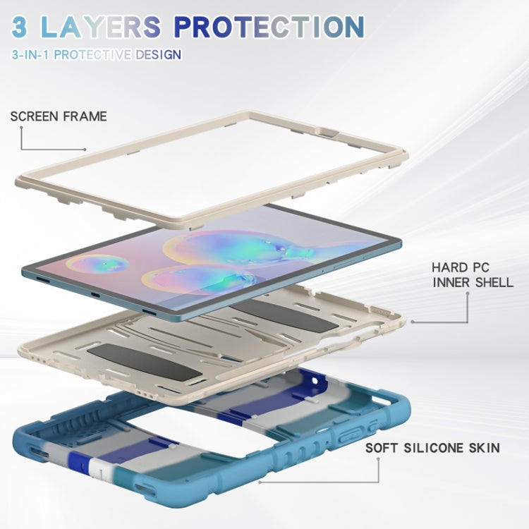 For Samsung Galaxy Tab S6 T860 3-Layer Protection  Screen Frame + PC + Silicone Shockproof Combination Case with Holder(Colorful Blue) - Other Galaxy Tab PC by buy2fix | Online Shopping UK | buy2fix