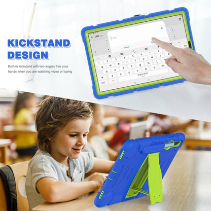 For Samsung Galaxy Tab S6 T860 3-Layer Protection  Screen Frame + PC + Silicone Shockproof Combination Case with Holder(Blue+Lime) - Other Galaxy Tab PC by buy2fix | Online Shopping UK | buy2fix