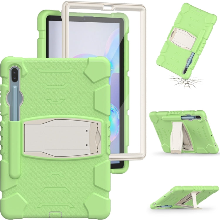 For Samsung Galaxy Tab S6 T860 3-Layer Protection  Screen Frame + PC + Silicone Shockproof Combination Case with Holder(Matcha Green) - Other Galaxy Tab PC by buy2fix | Online Shopping UK | buy2fix