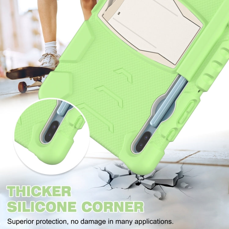 For Samsung Galaxy Tab S6 T860 3-Layer Protection  Screen Frame + PC + Silicone Shockproof Combination Case with Holder(Matcha Green) - Other Galaxy Tab PC by buy2fix | Online Shopping UK | buy2fix