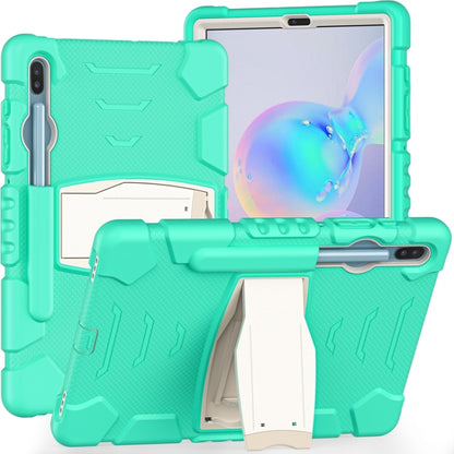 For Samsung Galaxy Tab S6 T860 3-Layer Protection  Screen Frame + PC + Silicone Shockproof Combination Case with Holder(Mint Green) - Other Galaxy Tab PC by buy2fix | Online Shopping UK | buy2fix