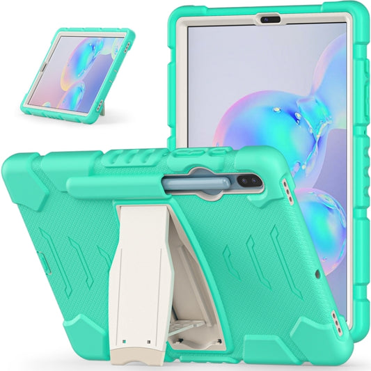 For Samsung Galaxy Tab S6 T860 3-Layer Protection  Screen Frame + PC + Silicone Shockproof Combination Case with Holder(Mint Green) - Other Galaxy Tab PC by buy2fix | Online Shopping UK | buy2fix