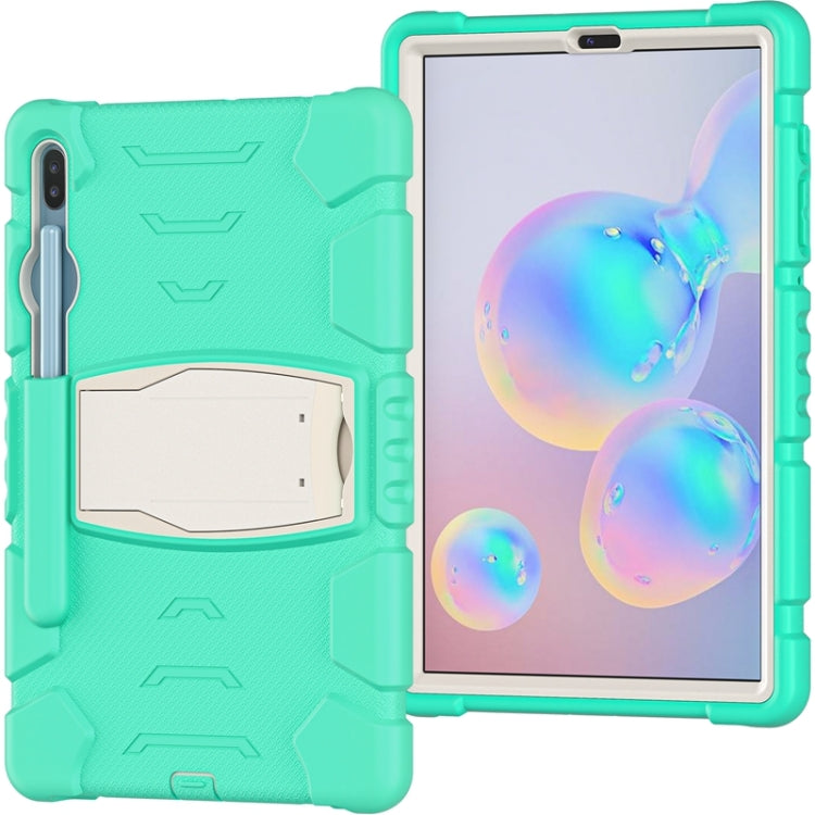 For Samsung Galaxy Tab S6 T860 3-Layer Protection  Screen Frame + PC + Silicone Shockproof Combination Case with Holder(Mint Green) - Other Galaxy Tab PC by buy2fix | Online Shopping UK | buy2fix