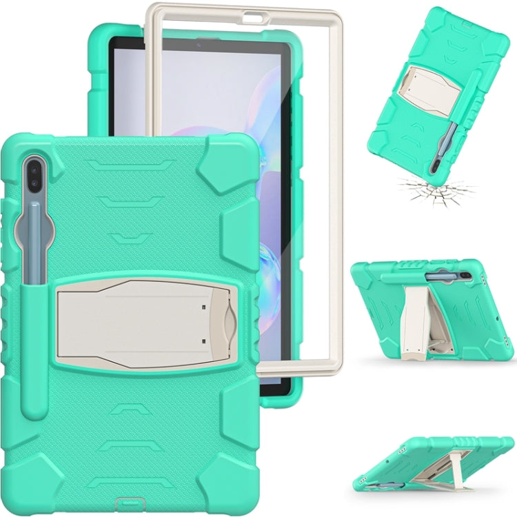 For Samsung Galaxy Tab S6 T860 3-Layer Protection  Screen Frame + PC + Silicone Shockproof Combination Case with Holder(Mint Green) - Other Galaxy Tab PC by buy2fix | Online Shopping UK | buy2fix