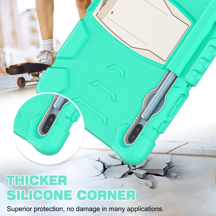 For Samsung Galaxy Tab S6 T860 3-Layer Protection  Screen Frame + PC + Silicone Shockproof Combination Case with Holder(Mint Green) - Other Galaxy Tab PC by buy2fix | Online Shopping UK | buy2fix