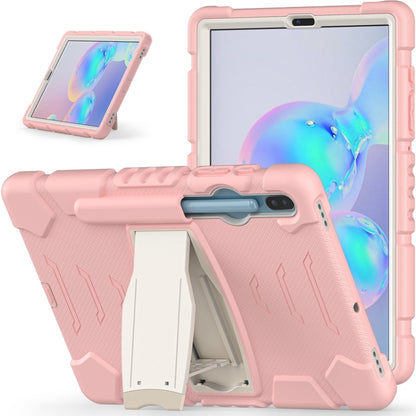 For Samsung Galaxy Tab S6 T860 3-Layer Protection  Screen Frame + PC + Silicone Shockproof Combination Case with Holder(Cherry Blossoms Pink) - Other Galaxy Tab PC by buy2fix | Online Shopping UK | buy2fix