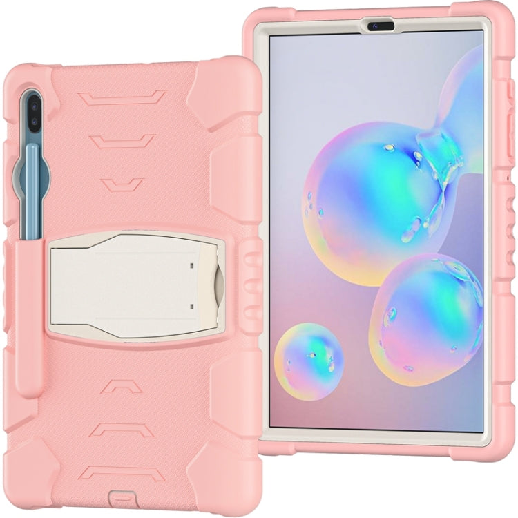 For Samsung Galaxy Tab S6 T860 3-Layer Protection  Screen Frame + PC + Silicone Shockproof Combination Case with Holder(Cherry Blossoms Pink) - Other Galaxy Tab PC by buy2fix | Online Shopping UK | buy2fix