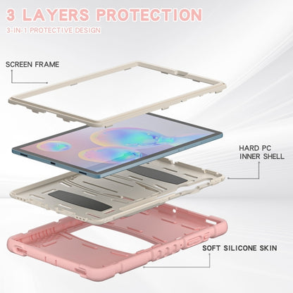 For Samsung Galaxy Tab S6 T860 3-Layer Protection  Screen Frame + PC + Silicone Shockproof Combination Case with Holder(Cherry Blossoms Pink) - Other Galaxy Tab PC by buy2fix | Online Shopping UK | buy2fix
